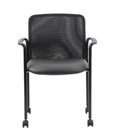 Boss Mesh Guest Chair with Casters, Black (B6909R-CS) Each