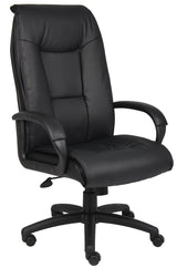 Boss Executive Leather Plus Chair w/Padded Arm (B7601) Each