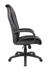 Boss Executive Leather Plus Chair w/Padded Arm (B7601) Each