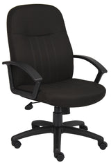 Boss Mid Back Fabric Managers Chair In Black (B8306-BK) Each