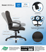 Boss Mid Back Fabric Managers Chair In Black (B8306-BK) Each