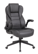 Boss Executive High Back CaressoftPlus Flip Arm Chair (B8551-BK) Each
