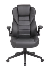 Boss Executive High Back CaressoftPlus Flip Arm Chair (B8551-BK) Each