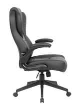 Boss Executive High Back CaressoftPlus Flip Arm Chair (B8551-BK) Each