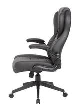 Boss Executive High Back CaressoftPlus Flip Arm Chair (B8551-BK) Each