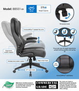 Boss Executive High Back CaressoftPlus Flip Arm Chair (B8551-BK) Each