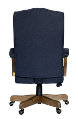 Boss Executive Navy Commercial Grade Linen Chair With Driftwood Finish Frame (B905DW-NV) Each