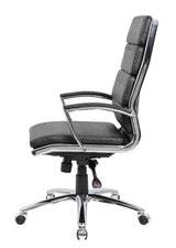 Boss Executive Caressoftplus Vinyl Chair with Metal Chrome Finish, Black (B9471-BK) Each