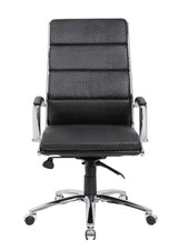 Boss Executive Caressoftplus Vinyl Chair with Metal Chrome Finish, Black (B9471-BK) Each