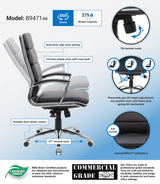 Boss Executive Caressoftplus Vinyl Chair with Metal Chrome Finish, Black (B9471-BK) Each