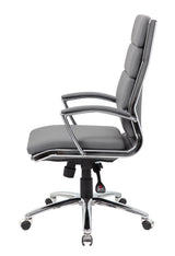 Boss Executive CaressoftPlus Chair with Metal Chrome Finish, Gray (B9471-GY) Each