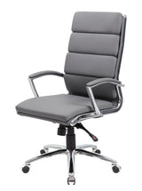 Boss Executive CaressoftPlus Chair with Metal Chrome Finish, Gray (B9471-GY) Each