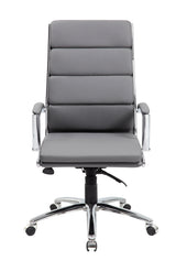 Boss Executive CaressoftPlus Chair with Metal Chrome Finish, Gray (B9471-GY) Each