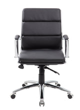 Boss Executive CaressoftPlus Chair with Metal Chrome Finish, Mid Back, Black (B9476-BK) Each