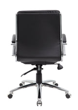 Boss Executive CaressoftPlus Chair with Metal Chrome Finish, Mid Back, Black (B9476-BK) Each