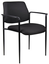 Boss Square Back Diamond Stacking Chair w/Arm In Black (B9503-BK) Each