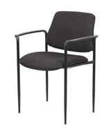 Boss Square Back Diamond Stacking Chair w/Arm In Black (B9503-BK) Each