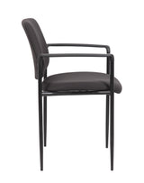 Boss Square Back Diamond Stacking Chair w/Arm In Black (B9503-BK) Each
