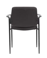 Boss Square Back Diamond Stacking Chair w/Arm In Black (B9503-BK) Each