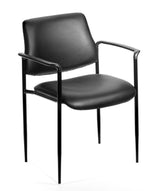 Boss Square Back Diamond Stacking Chair w/Arm In Black Caressoft (B9503-CS) Each