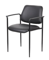 Boss Square Back Diamond Stacking Chair w/Arm In Black Caressoft (B9503-CS) Each