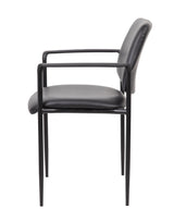 Boss Square Back Diamond Stacking Chair w/Arm In Black Caressoft (B9503-CS) Each