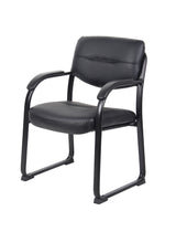 Boss Leather Sled Base Side Chair w/Arms (B9519) Each