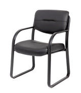 Boss Leather Sled Base Side Chair w/Arms (B9529) Each