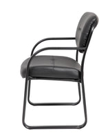 Boss Leather Sled Base Side Chair w/Arms (B9529) Each