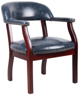 Boss Captain's Guest, Accent or Dining Chair in Blue Vinyl (B9540-BE) Each