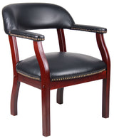 Boss Captain's Guest, Accent or Dining Chair in Black Vinyl (B9540-BK) Each