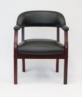 Boss Captain's Guest, Accent or Dining Chair in Black Vinyl (B9540-BK) Each