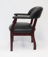 Boss Captain's Guest, Accent or Dining Chair in Black Vinyl (B9540-BK) Each