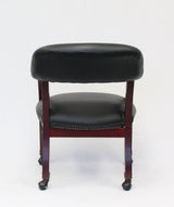 Boss Captain's Guest, Accent or Dining Chair in Black Vinyl w/Casters (B9545-BK) Each