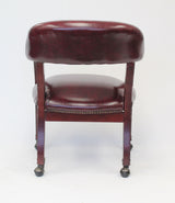 Boss Captain's Guest, Accent or Dining Chair in Burgundy Vinyl w/Casters (B9545-BY) Each