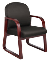 Boss Mahogany Frame Guest, Accent or Dining Chair In Black Fabric (B9570-BK) Each