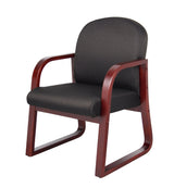 Boss Mahogany Frame Guest, Accent or Dining Chair In Black Fabric (B9570-BK) Each