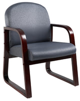 Boss Mahogany Frame Guest, Accent or Dining Chair in Gray Fabric (B9570-GY) Each