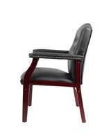Boss Traditional Black Caressoft Guest, Accent or Dining Chair w/Mahogany Finish (B959-BK) Each