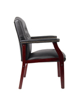 Boss Traditional Black Caressoft Guest, Accent or Dining Chair w/Mahogany Finish (B959-BK) Each