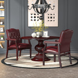Boss Traditional Oxblood Vinyl Guest, Accent or Dining Chair w/Mahogany Finish (B959-BY) Each