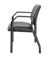 Boss Mid Back Guest Chair, 500 lb Capacity, Antimicrobial Vinyl, Black (B9591AM-BK-500) Each