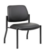 Boss Mid Back Armless Guest Chair, 400 lb capacity, Antimicrobial Vinyl, Black (B9595AM-BK-400) Each