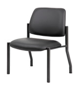 Boss Mid Back Armless Guest Chair, 400 lb capacity, Antimicrobial Vinyl, Black (B9595AM-BK-400) Each