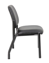 Boss Mid Back Armless Guest Chair, 400 lb capacity, Antimicrobial Vinyl, Black (B9595AM-BK-400) Each