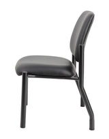 Boss Mid Back Armless Guest Chair, 400 lb capacity, Antimicrobial Vinyl, Black (B9595AM-BK-400) Each