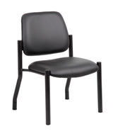 Boss Mid Back Armless Guest Chair, 300 lb capacity, Antimicrobial Vinyl, Black (B9595AM-BK) Each