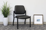 Boss Mid Back Armless Guest Chair, 300 lb capacity, Antimicrobial Vinyl, Black (B9595AM-BK) Each