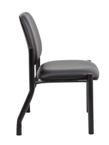 Boss Mid Back Armless Guest Chair, 300 lb capacity, Antimicrobial Vinyl, Black (B9595AM-BK) Each