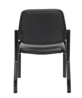 Boss Mid Back Armless Guest Chair, 300 lb capacity, Antimicrobial Vinyl, Black (B9595AM-BK) Each